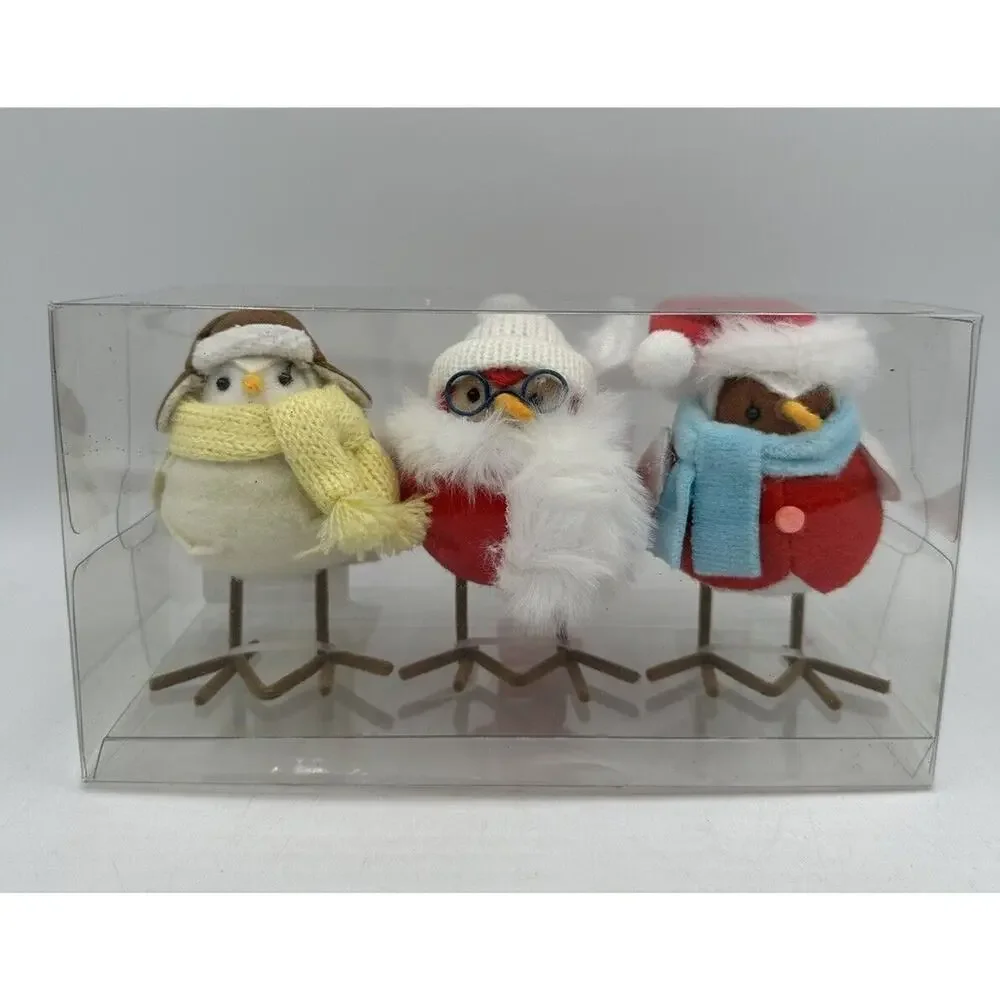 2023 Featherly Friends Target Christmas 3pc Fabric Bird Figurine Wondershop READ